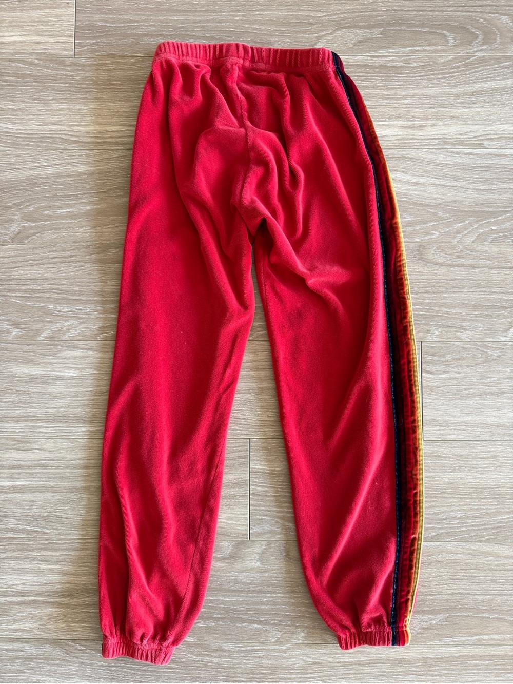 Aviator Nation Classic Velvet Sweatpants in Red Three Stripe size Small - Picture 8 of 8